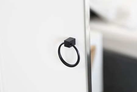 Ева Шкаф 3 дв Фасады 2 гл + 1зеркало/105.02/Белое дерево/Белый матовый