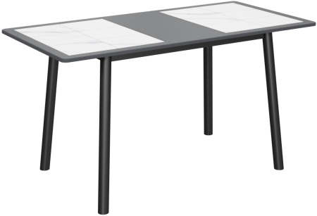 Стол Будапешт-1 PVC 70х110 (+32)  черный/ White marble