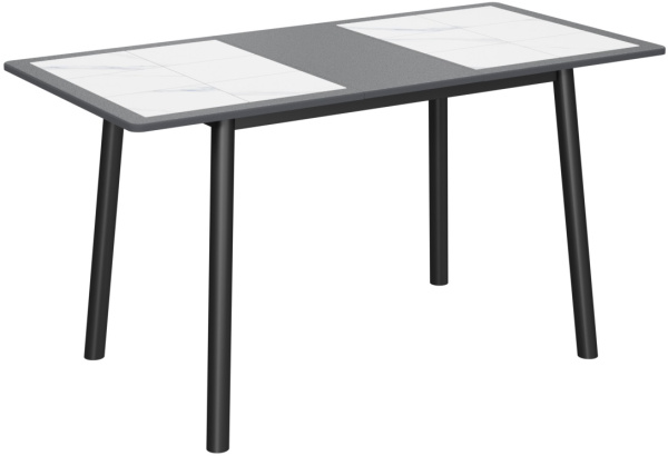 Стол Будапешт-1 PVC 70х110 (+32)  черный/ White marble