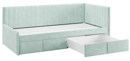 Кровать Твикс (Тахта)  с ящиками 90х200 см мята (велюр)