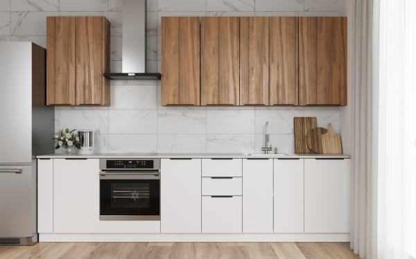 КАТАНИЯ  Шкаф настенный 1-но дверный 150 Дуб крафт табачный/Орех антик